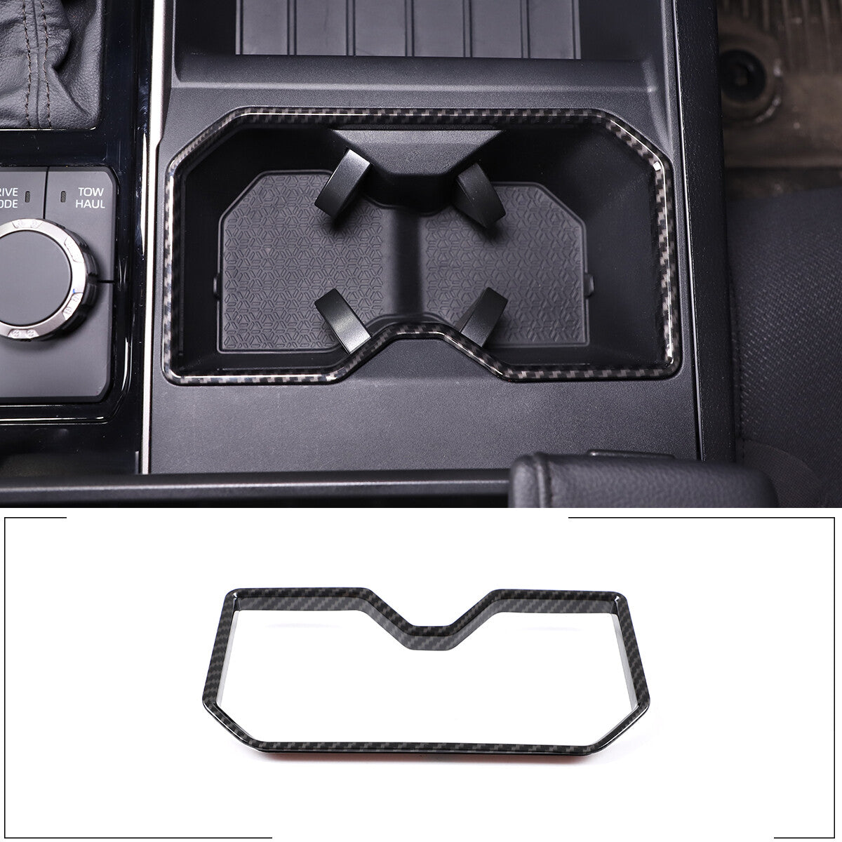 Carbon fiber ABS interior door handle cover kit suitable for Fiat 500 2010-2023- v