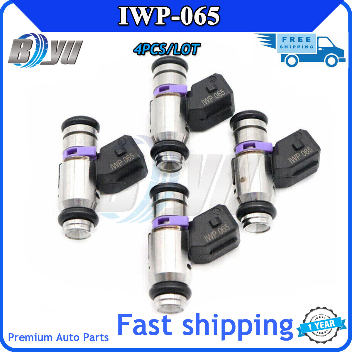 4-pack of fuel injector nozzles IWP-065 for Fiat Palio, UNO Punto, Siena Strada, and Fiorino v