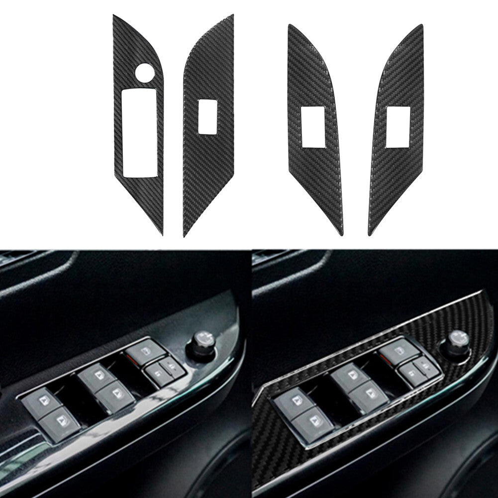 7Pcs Carbon Fiber Side Rear Door Control Cover Trim for Hyundai Azera 2006-2011 v