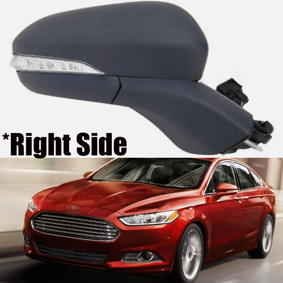 Right Passenger Side Mirror 7Pin Primed Siganl Lamp For Fusion 2015-2020 n