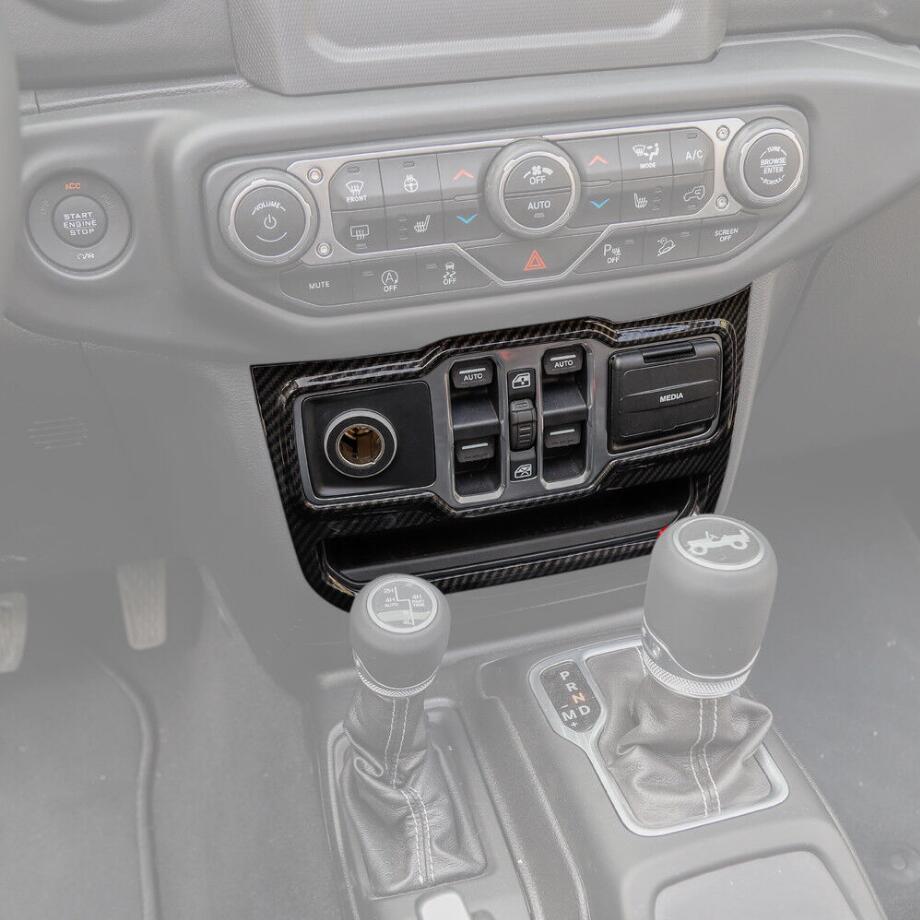 1P Window Control Cover Trim for Jeep for Wrangler JL 18-23 Accessories Carbon Fiber v