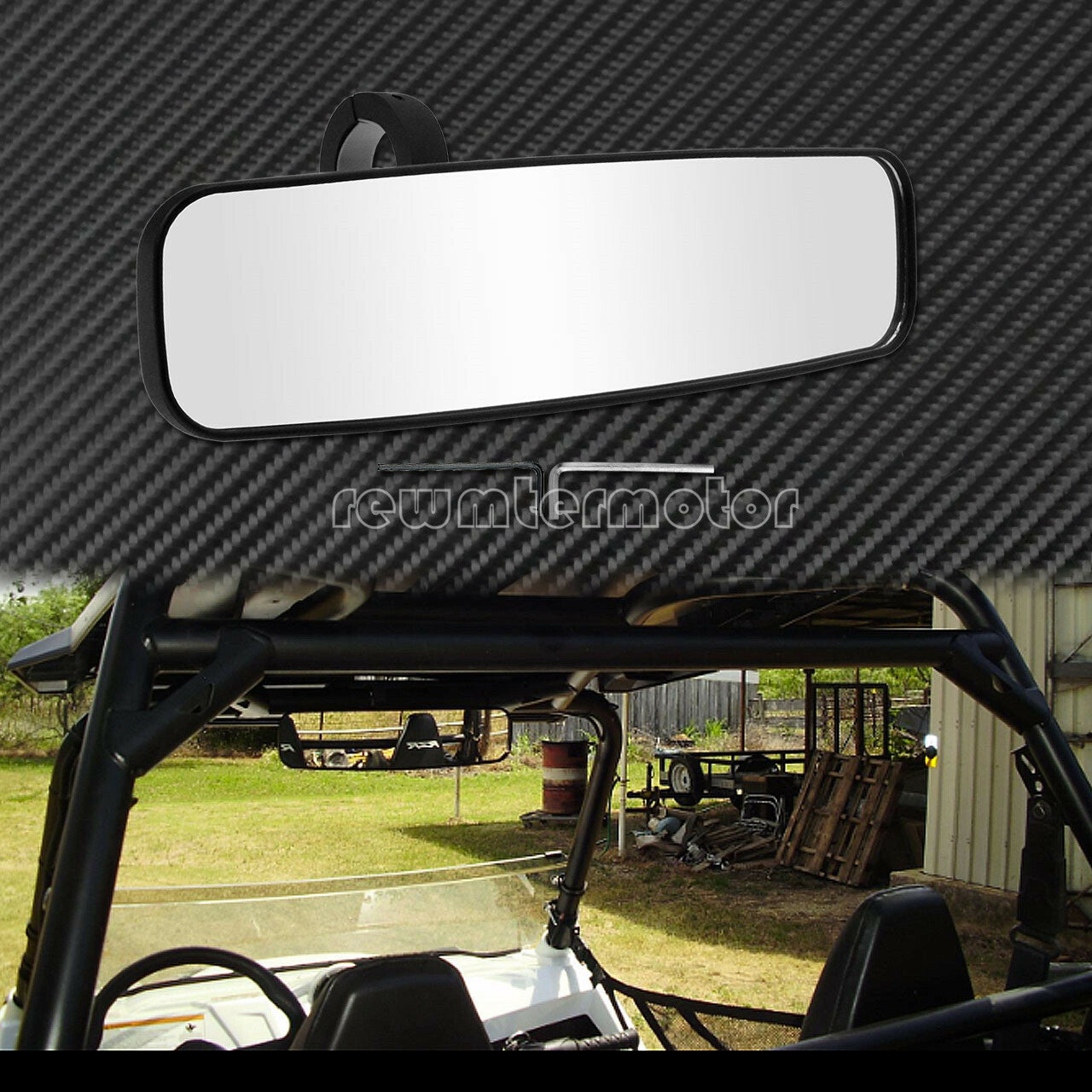 Rear View Mirrors 1.75 Clamp Roll Bar Fit For UTV for Polaris RZR570 800 1000 XP900