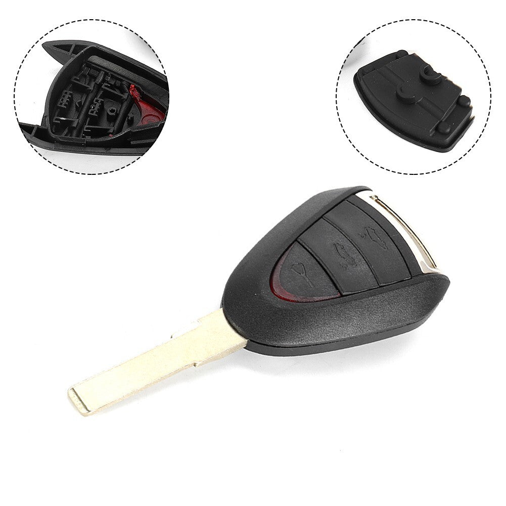 3Button Remote Keys Fob Case Shell Blade,For- for Porsche Cayman,911,997,987