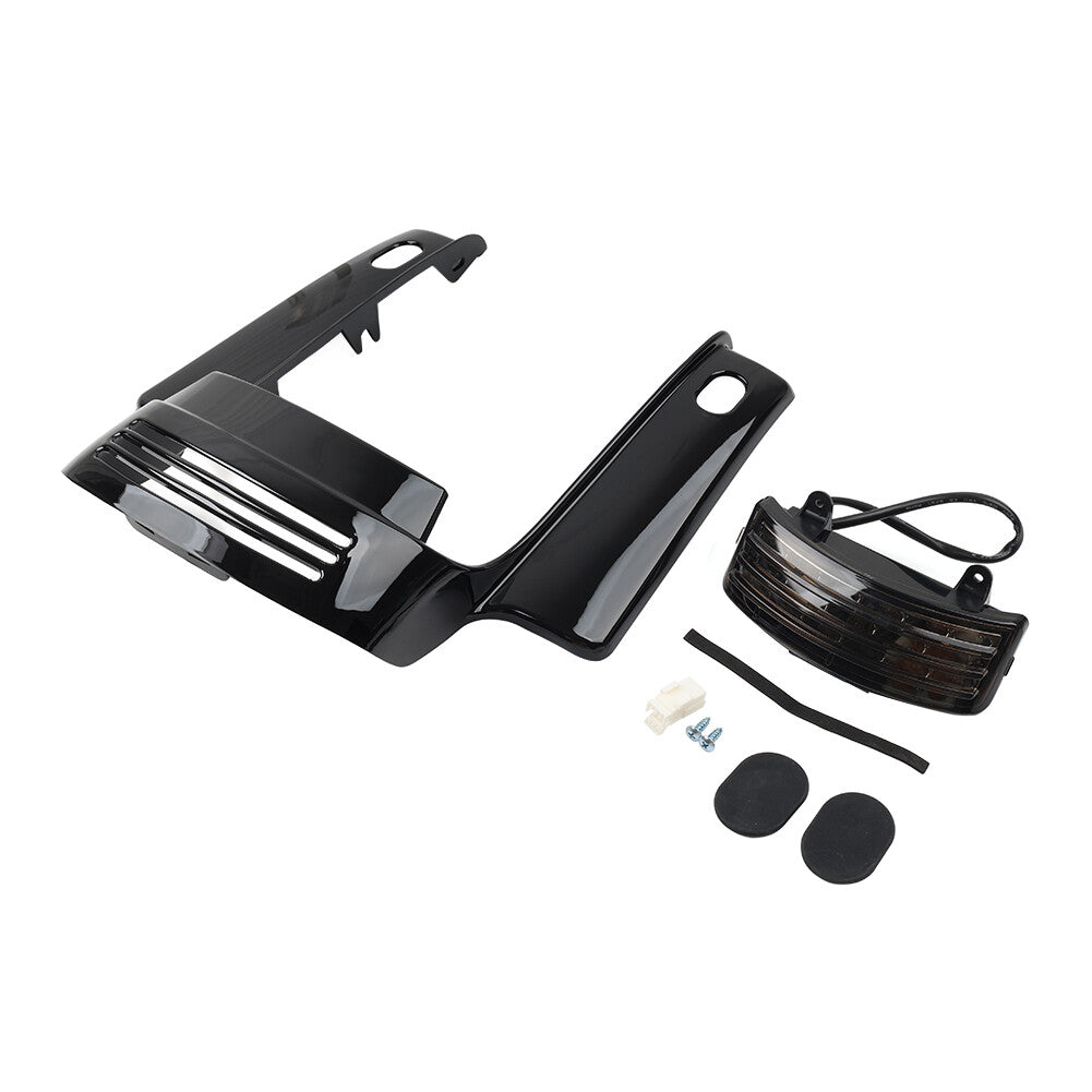 Black Rear Mudguard Fascia Extension Filler W/Light for Harley Street Glide FLHX