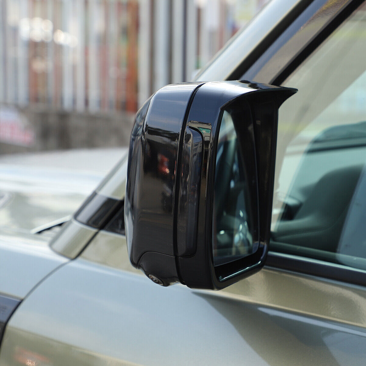 for Land Rover for Defender 20-25 Glossy Black Rear View Mirror Rain Eyebrow Trim 2X