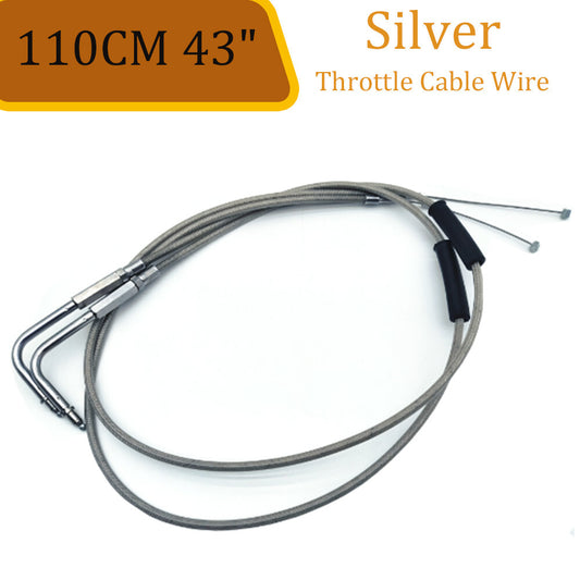 110cm 43-inch silver throttle cable kit for Harley Sportster XL883 XL1200- n