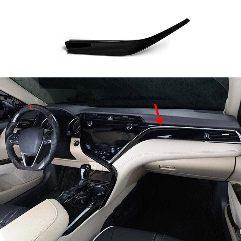 Glossy Black for Toyota for Camry 2018-2023 for Co -Pilot Dash Strip Cover Strip Trim
