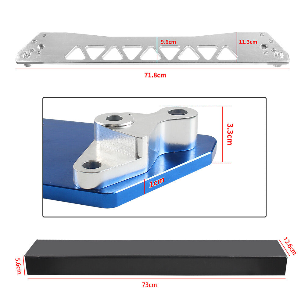 The billet rear lower subframe support rod is suitable for 1996-2000 for Honda for Civic EG silver.