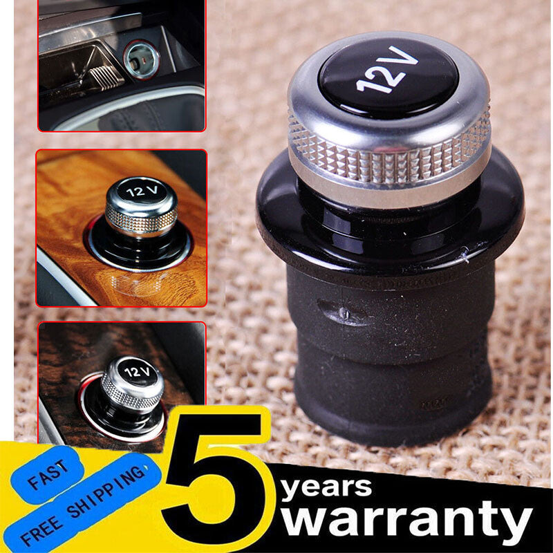 12V Chrome Plated Cigarette Lighter Plug Cover for Audi A3 A4 A5 A6L Q3 Q5 RS7