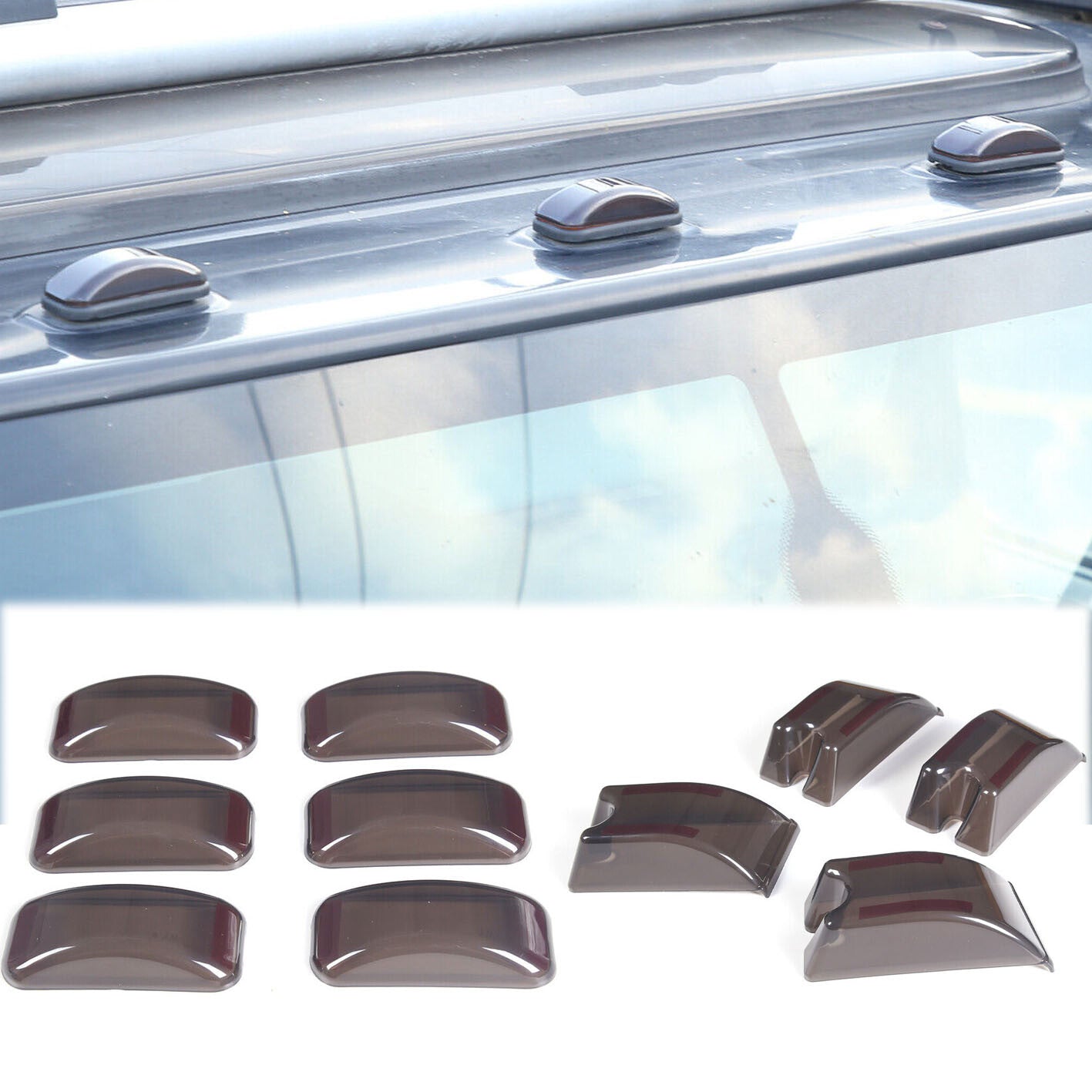 for FJ Cruiser Roof LED Light Bar Bracket American Flag Upright Mount 2X- v