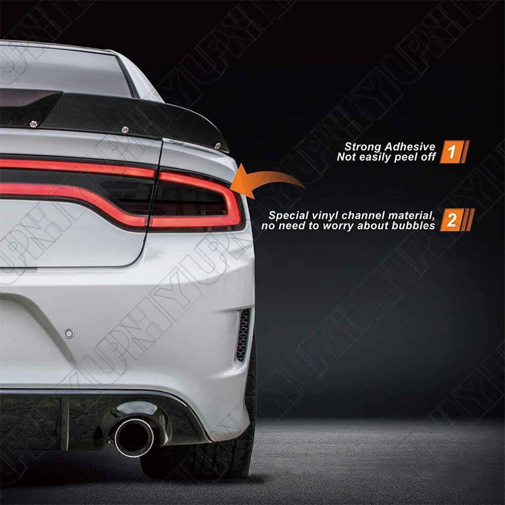 4 Pcs Smoke Tint Tail Light Cover Trim Sticker Decal for Dodge for Charger 2015-2022