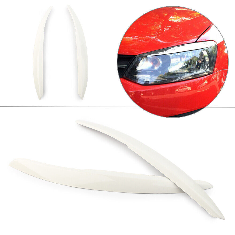for VW Polo Mk5 6R 6C 2011-2017 2x Car Head Light Lamp Eyebrow Eyelid Cover Trim