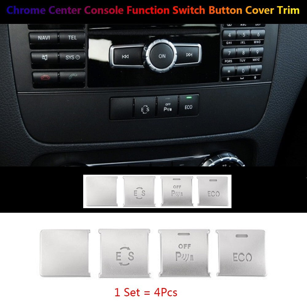 4x for Mercedes-Benz GLK X204 Center Console CD Panel Function Switch Cover Trim