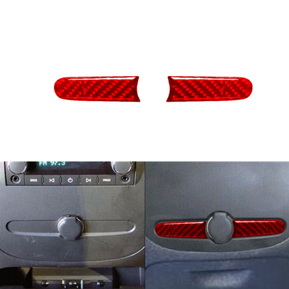 Red Carbon Fiber Rear Console Strip Trim For Silverado/tahoe/ for sierra 07-14 Type B