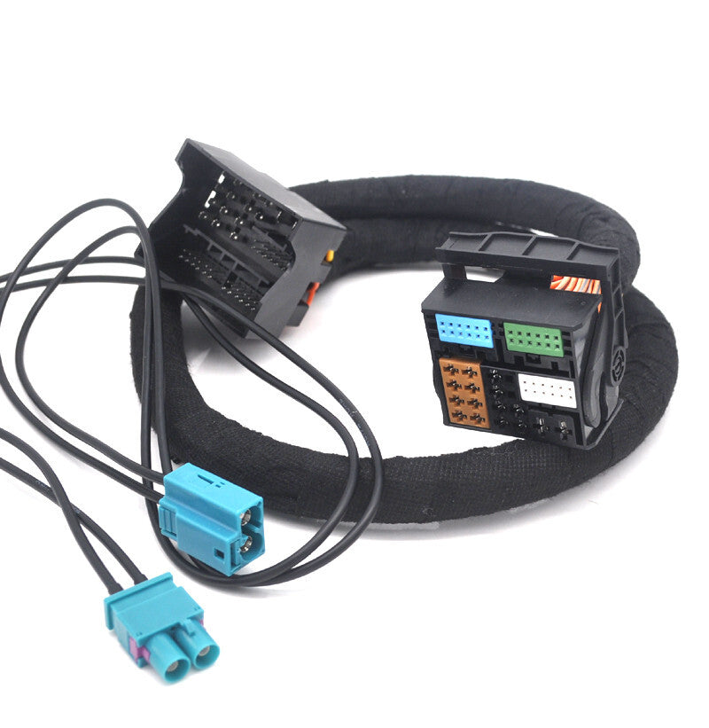 MQB Extension Dual Fakra Harness 52P Plug 80cm Radio Cable set for VW for SEAT for AUDI v