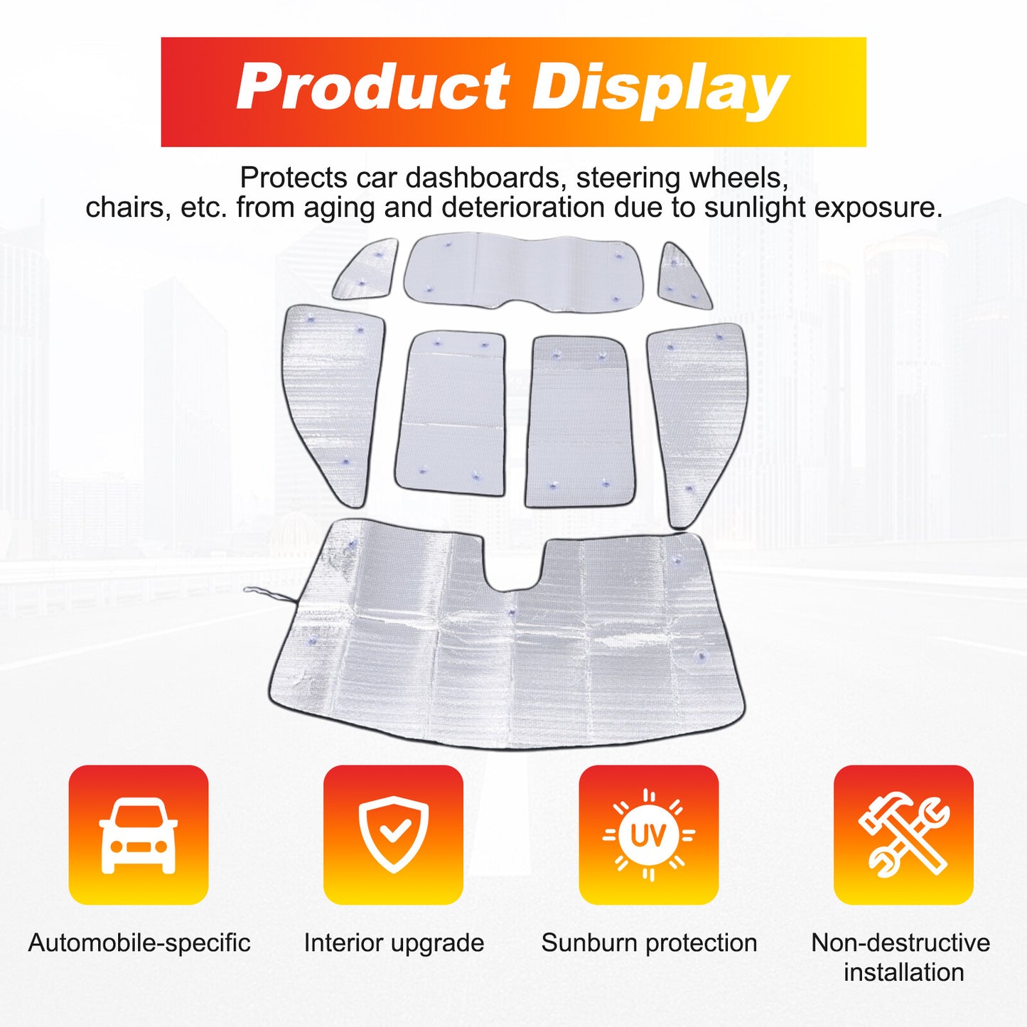 Full window sunshade with complete UV protection for 2023+ for Honda CRV - n