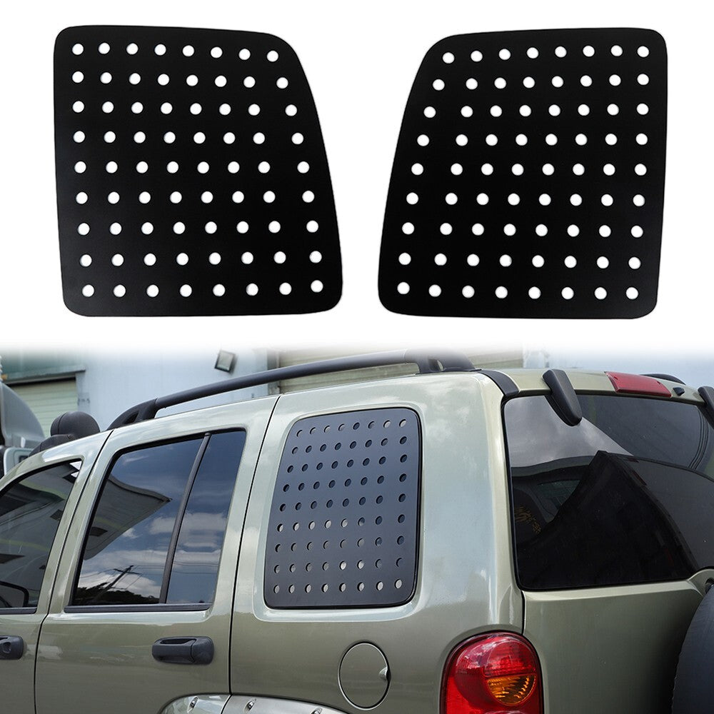 for Jeep Liberty 1999-2007 Rear Triangular Window Glass Sticker Cover Black PVC