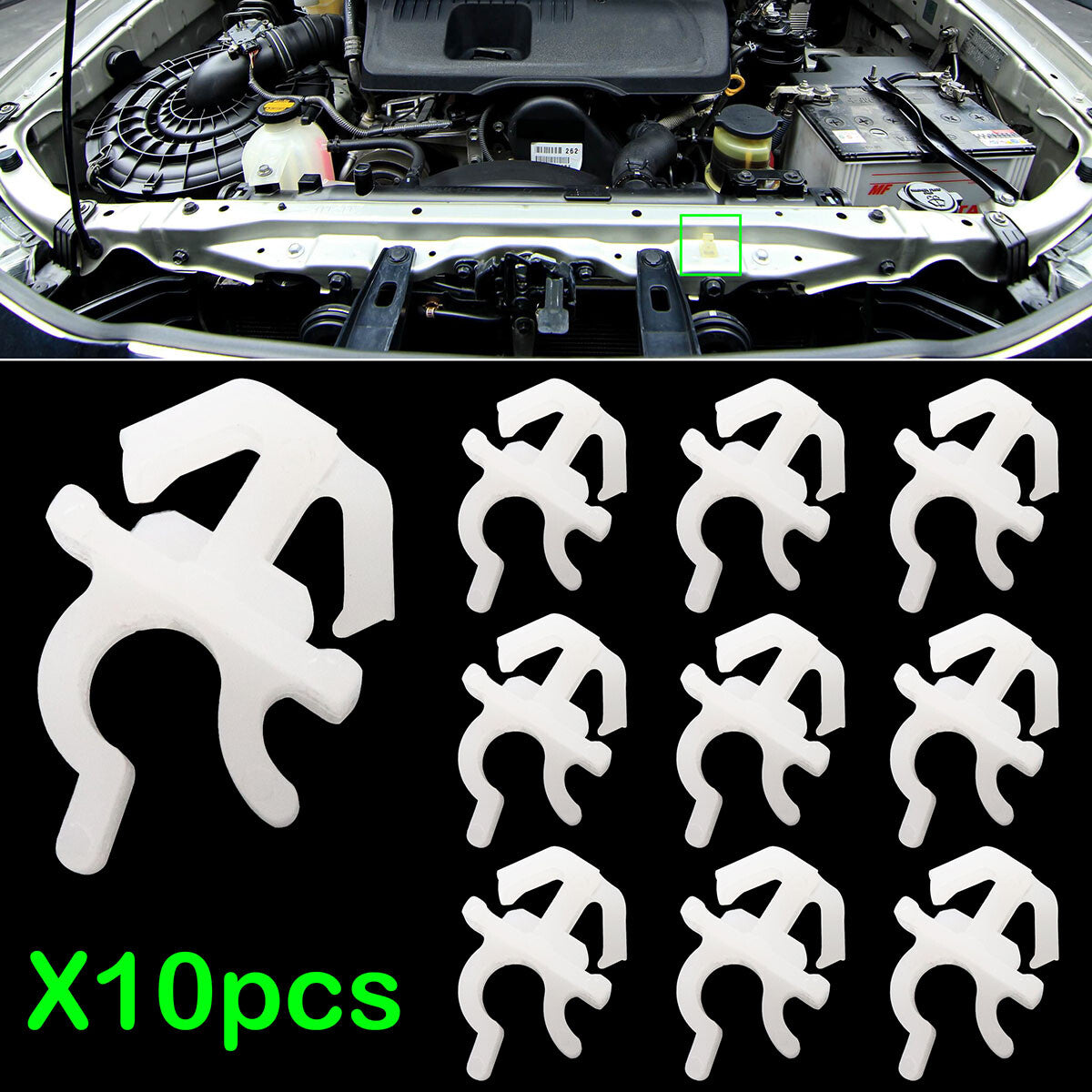 10pc. for Toyota Landcruiser 80 100 Hilux Bonnet Hood Prod ROD Retaining Clips