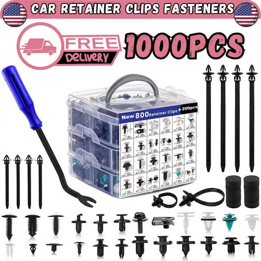 1000-piece pack of plastic car fastener clips, car body riveting and bumper fixing clips