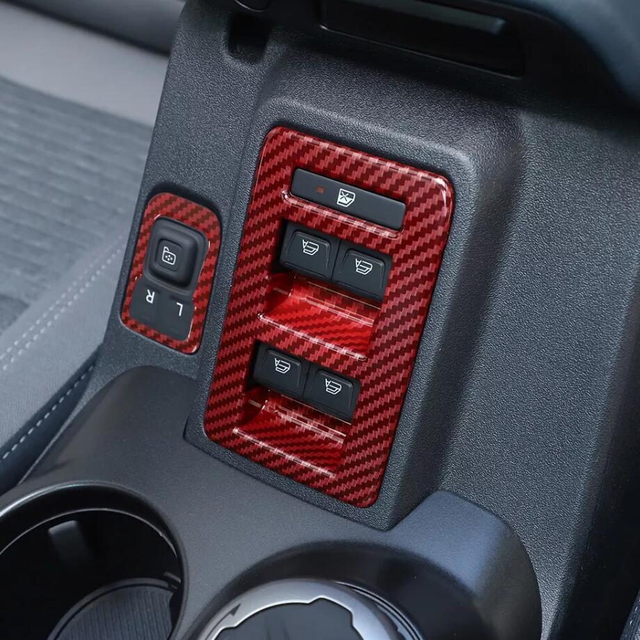 For 21-24 Bronco 4-Door Red Carbon Window Switch Button Panel Cover Trim 2P v