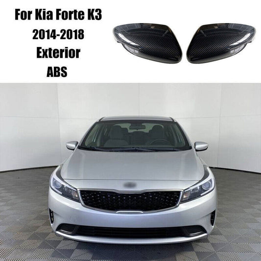 for Kia Forte K3 14-18 Carbon Fiber Side Rear View Mirror Cover Trim Replace 2P