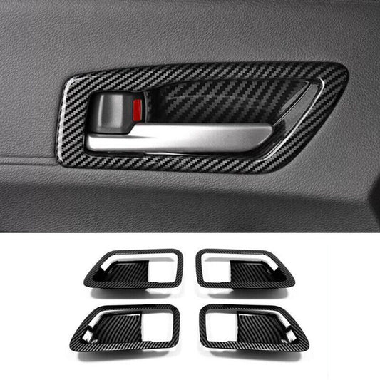 for Toyota Tundra 22-24 4X Carbon Fiber Look Inner Door Handle Bowl Cover Trim
