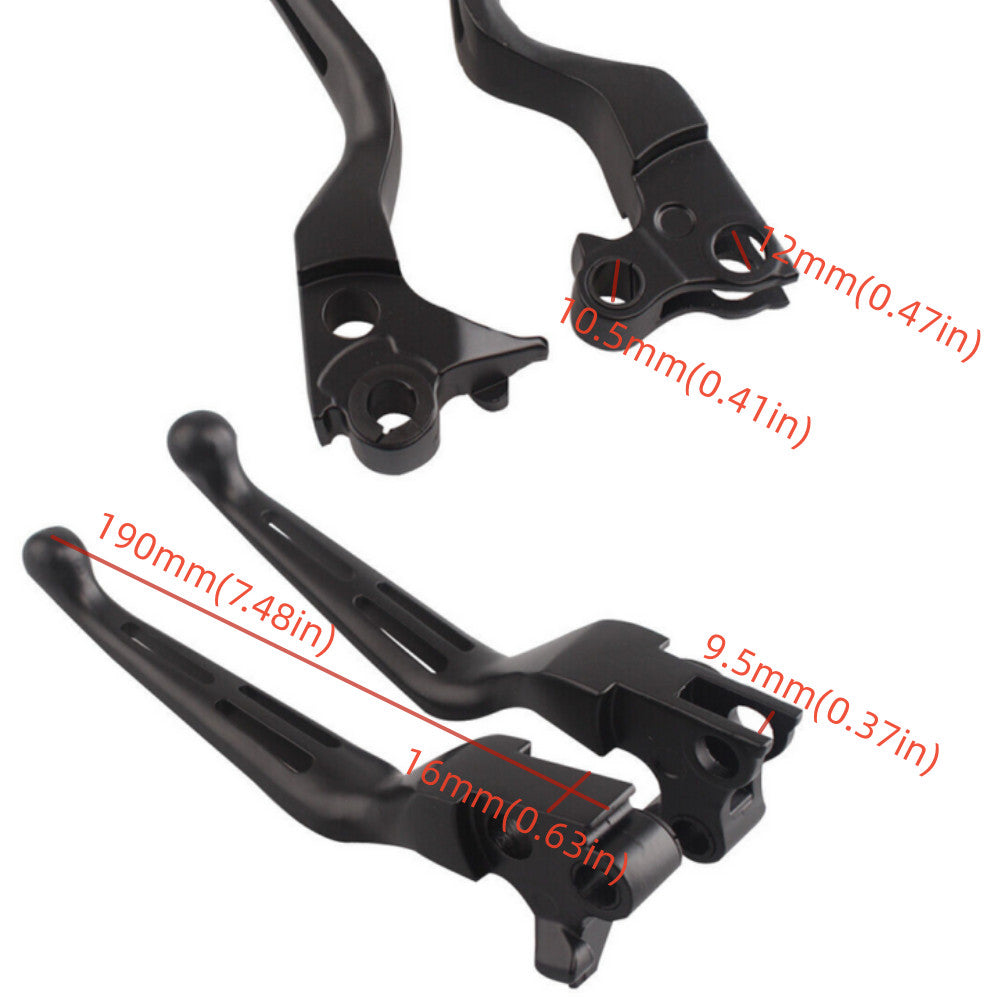 Slotted wide brake clutch lever for Harley Electra Glide Softtail Black - n