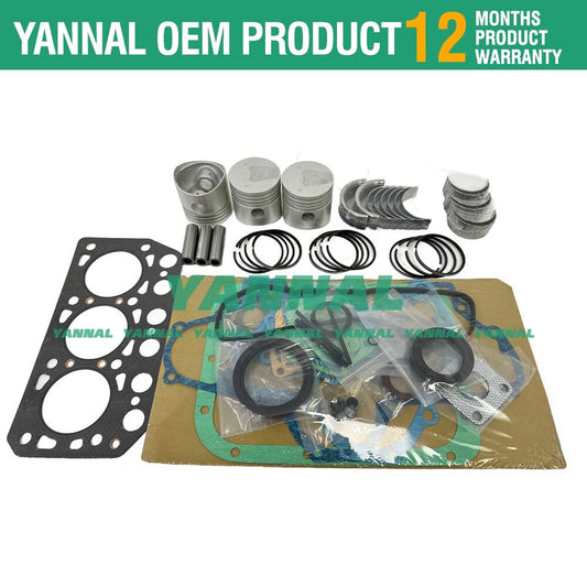 K3D Engine Overhaul and Rebuild Kit (STD) for Iseki TU170F and TU177 Tractors -