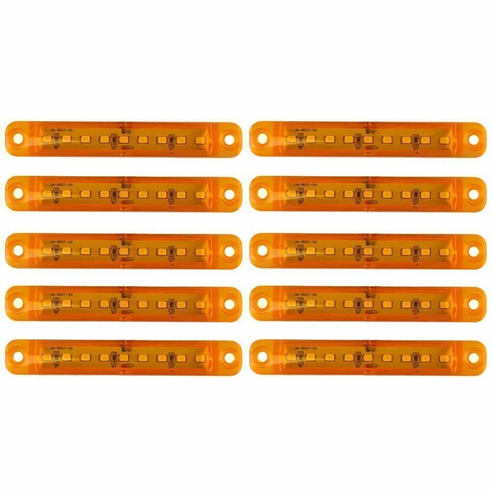 10x Yellow Amber 9LED Sealed Side Marker Clearance Light 12V Truck Trailer Lorry