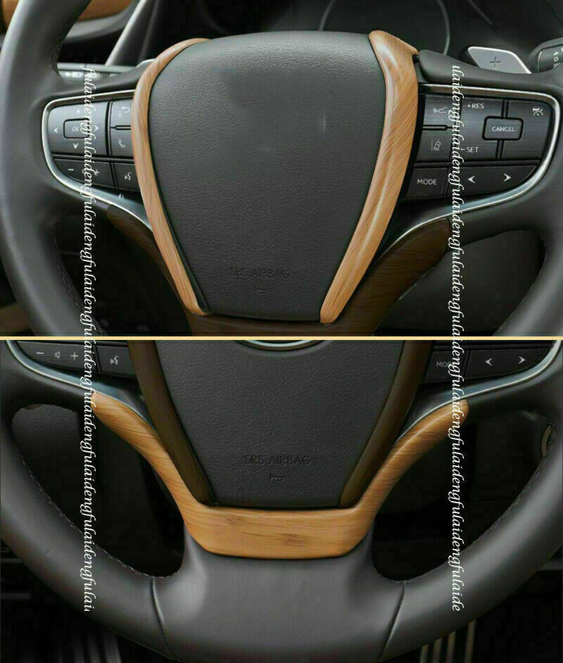 2019-2022 for Lexus ES350/300H Wood Grain ABS Steering Wheel Trim Strips Cover3