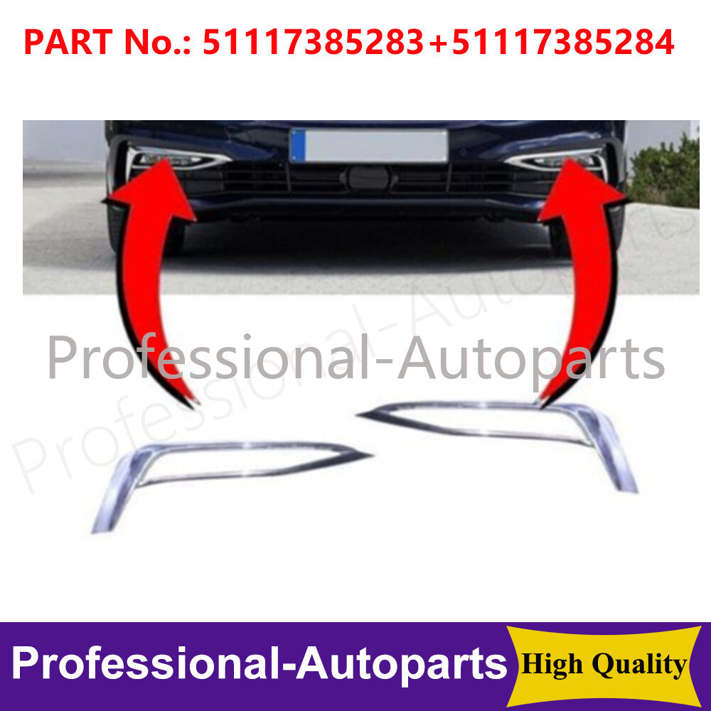 1 Pair Front Leftt Right Fog Light Trim Fit for BMW 520I G30 G38 530E Sedan