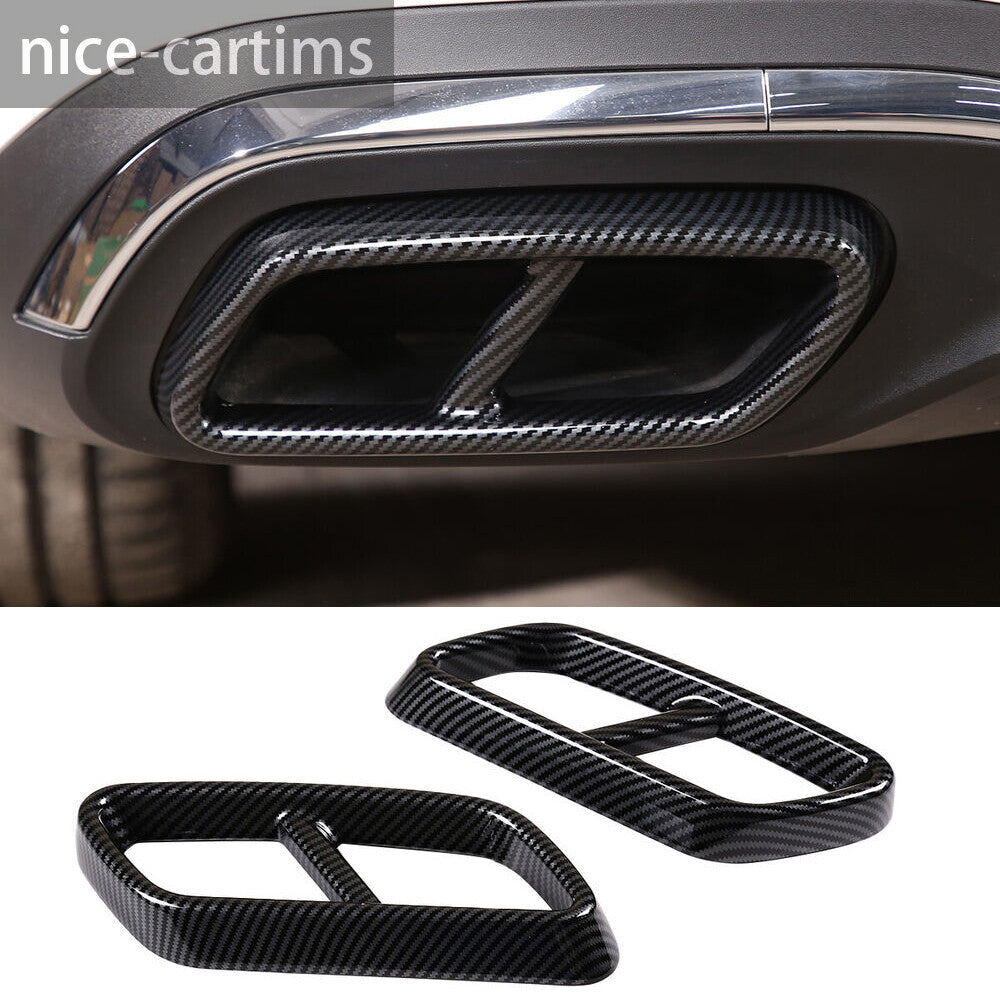 for Benz C Class W206 2022-23 Exhaust Muffler Tail Pipe Cover ABS Carbon Fiber¡Á2