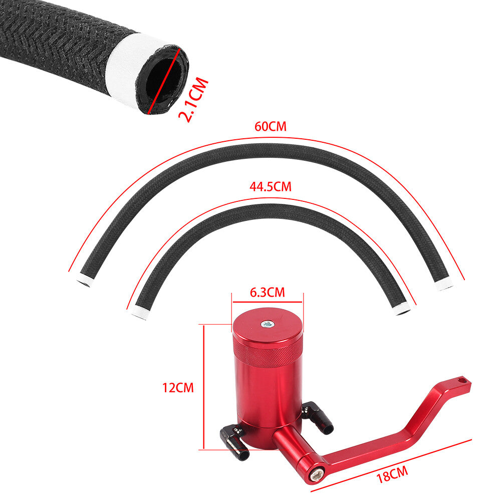 UPR Billet Catch Can For 11-21 HEMI Technology Z Bracket w Braided Hose, Red