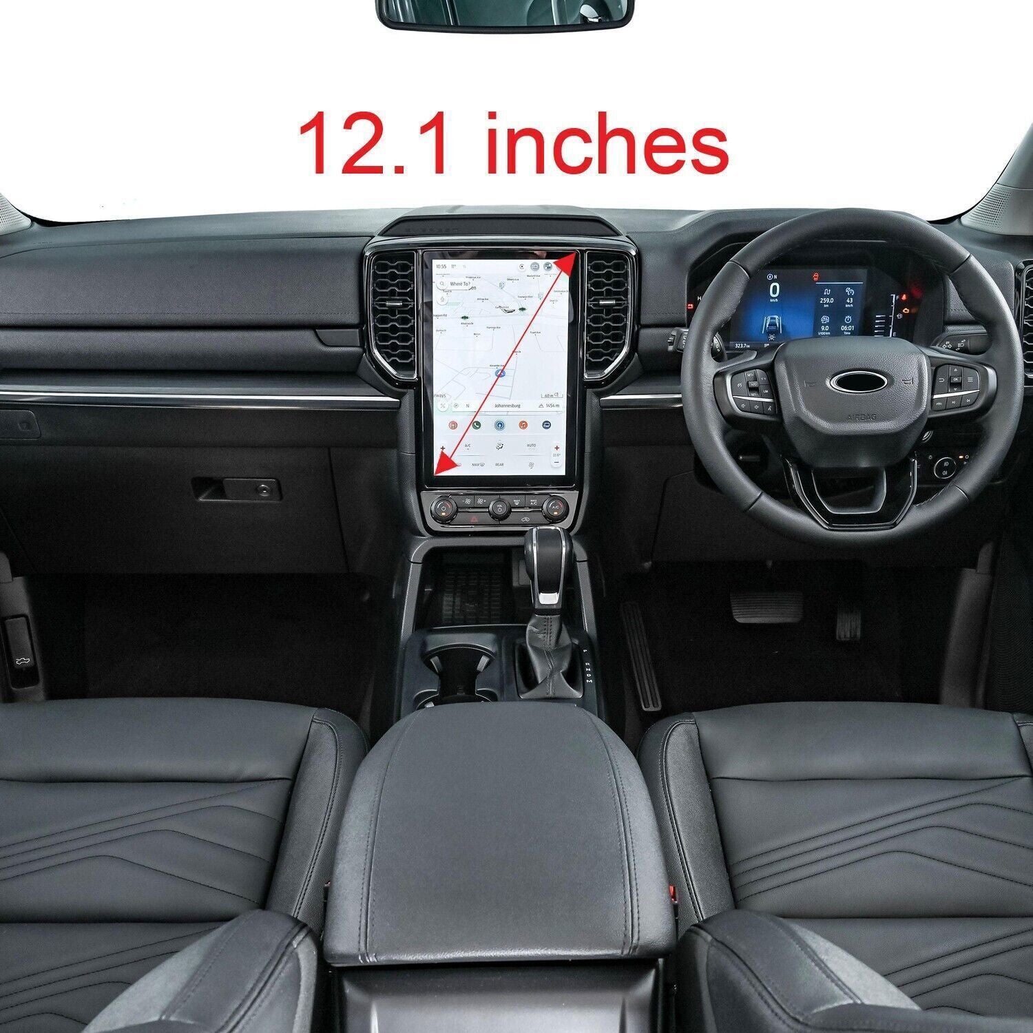 for Ford Ranger 24-2025 Carbon Console Navigation Frame Moulding Cover Trim 1PCS