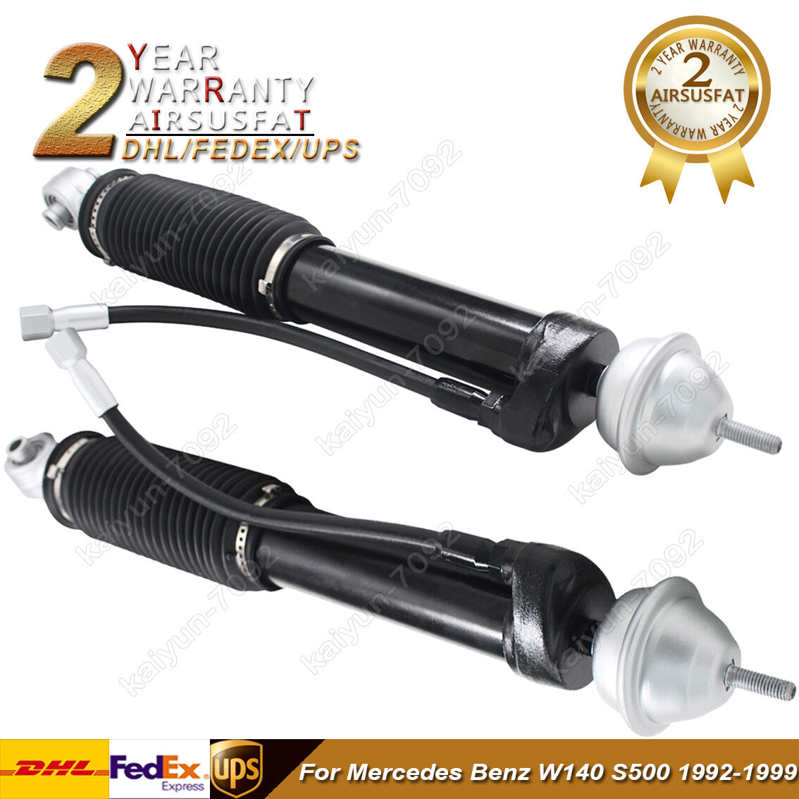 Pair Rear for Mercedes W140 S500 1992-1999 Hydraulic Suspension Shock 1403205613