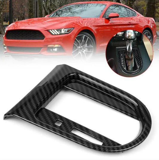 Interior Gear Shift Panel Trim Cover Cap for Ford for Mustang 15-24 Carbon Fiber