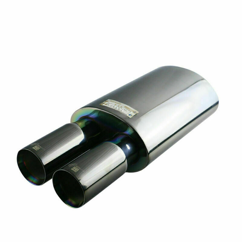 Exhaust Tip 2.5 inch Black Sport Sound Muffler Car Auto 2.5in ID Dual Outlet