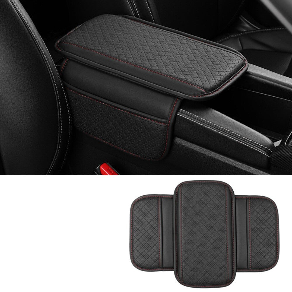 Leather Car Armrest Box Cover Protector for Seat Armrest Cushion Pad With Pocket