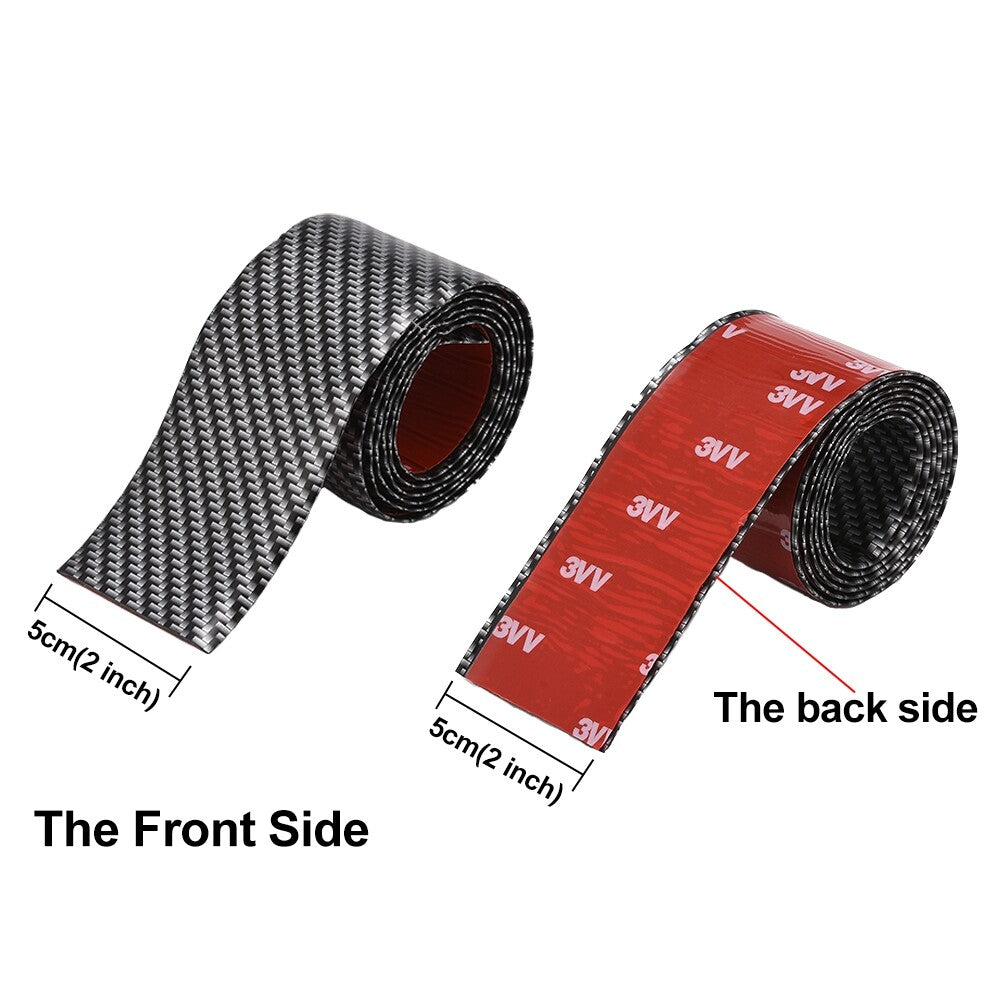 Car Door Edge Guards Door Sill Protector Carbon Fiber Black Vinyl Film 5CM1M