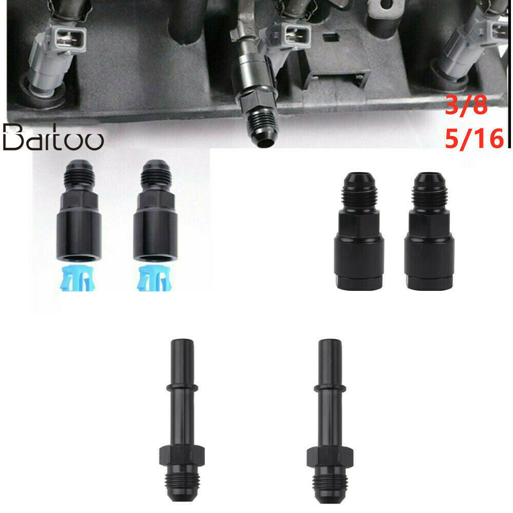 2Pcs/Set Fuel Rail Line EFI Fitting Adapters Quick Disconnect Push On Hardline Q