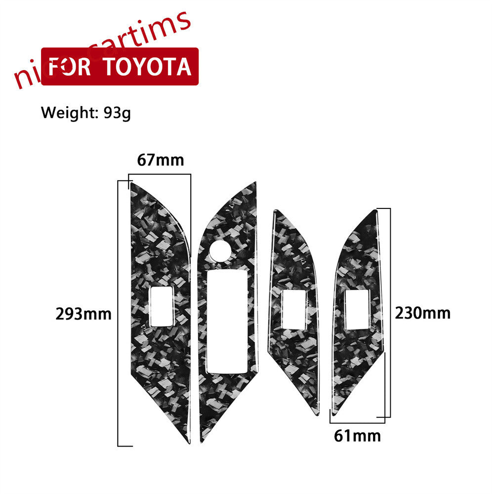 RHD Window Lift Switch Button Cover For T@yota Hilux Revo 2015-21 Forged Carbon