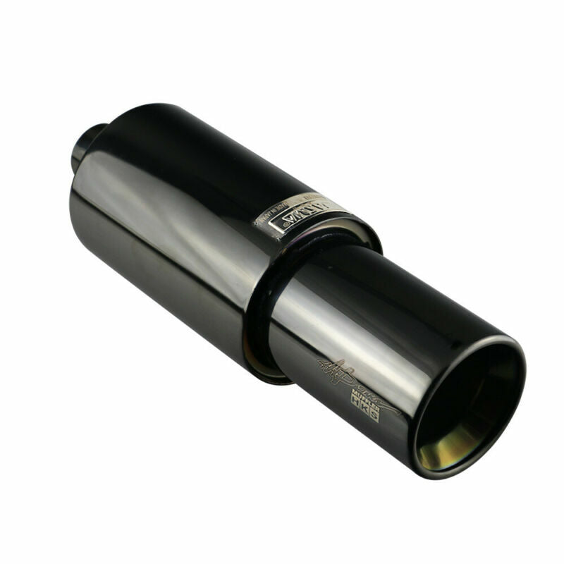 2 ID Straight Flow Racing Exhaust Muffler Outlet 4inch Body 5 500mm Black