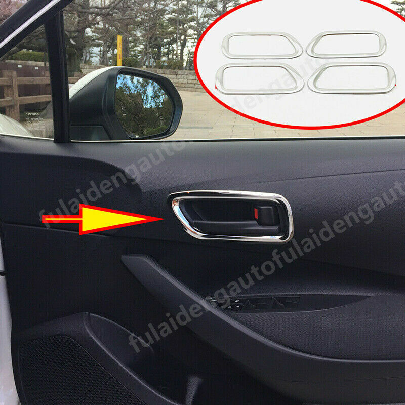 For 2019-2022 for Toyota for Corolla Silver Titanium Inner Door Handle Bowl Frame Trim