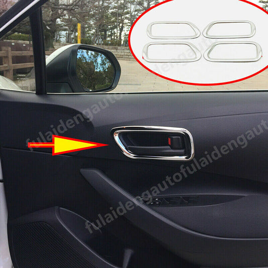 For 2019-2022 for Toyota for Corolla Silver Titanium Inner Door Handle Bowl Frame Trim