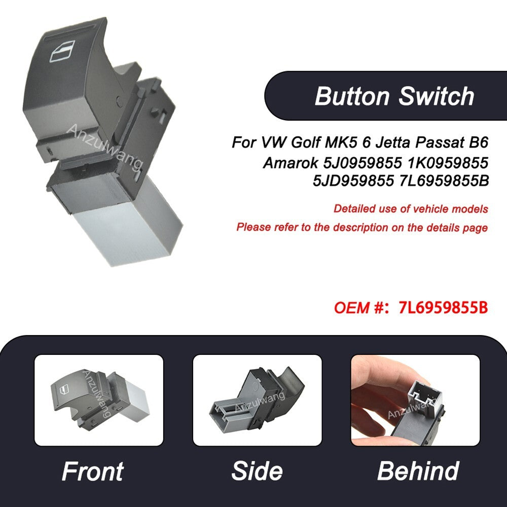 Car Window Lifter Control Single Switch for VW for Golf MK5 6 for Jetta for Passat B6 Amarok