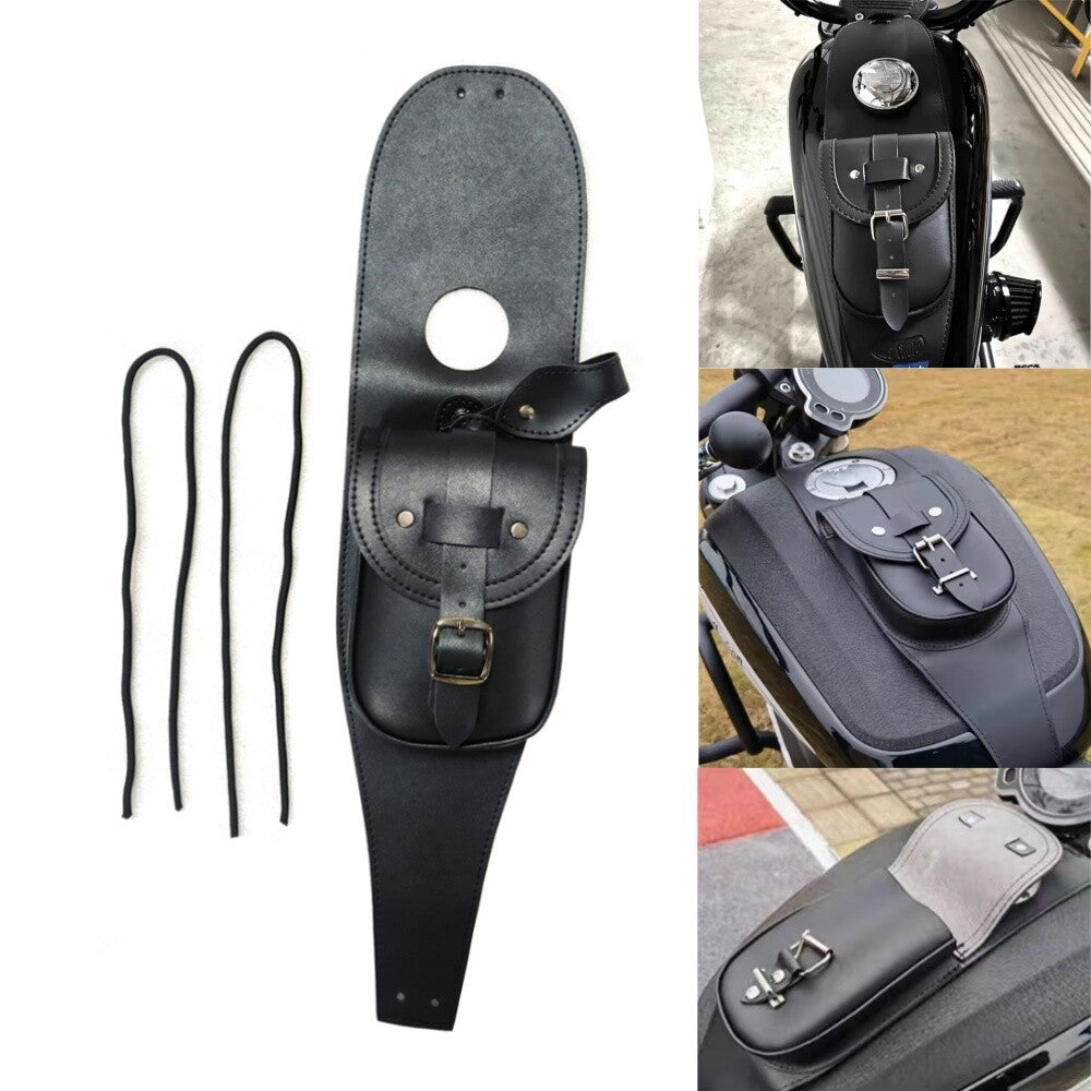 Black polyurethane synthetic leather fuel tank cover bag suitable for Harley Sportster XL1200 883- n