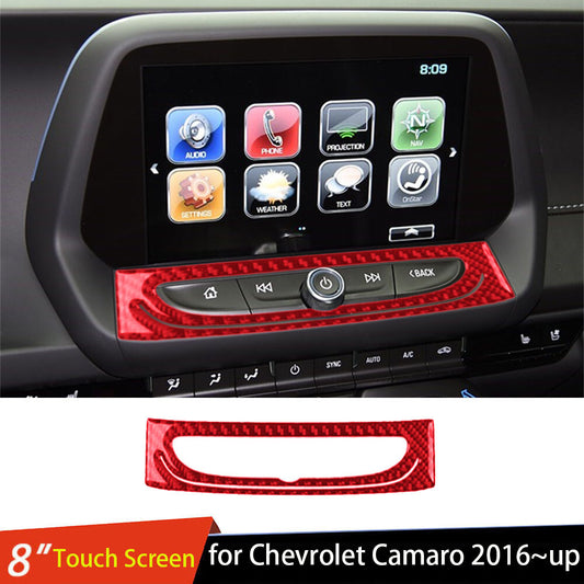 Red Carbon 8inch Touch Screen Navigation Lower Trim for Chevrolet Camaro 2016-23