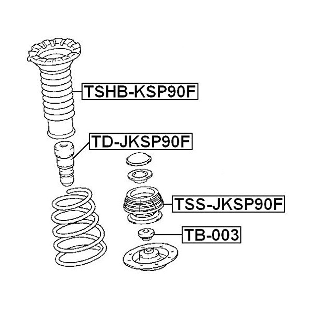TSS-JKSP 90F front shock absorber compatible with Yaris, Prius C, and for Scion XD. (06-16) n