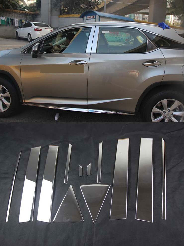 Door Pillar Post Panel Trims Window Cover For 16-2022 for Lexus RX350 RX450H Chrome