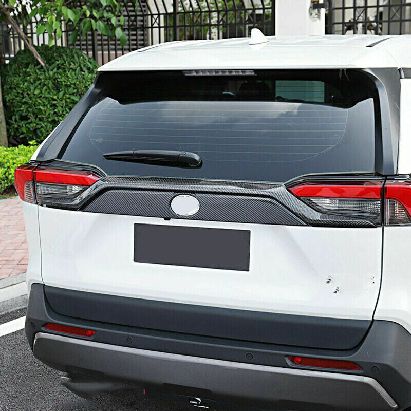 for Toyota RAV4 2019-2023 Carbon Fiber Rear Door Trunk Tailgate Lid U Strip Trim